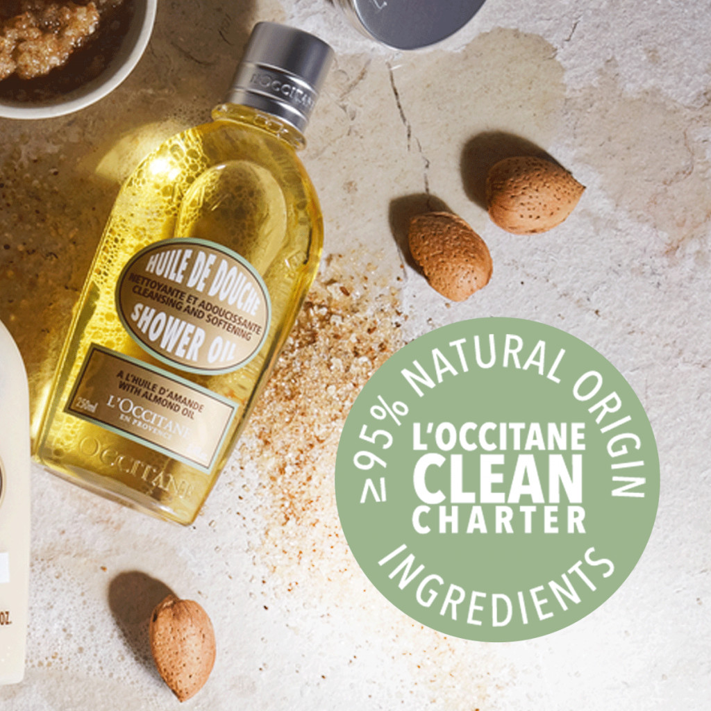 loccitane almond cleansing & softening shower oil 250ml